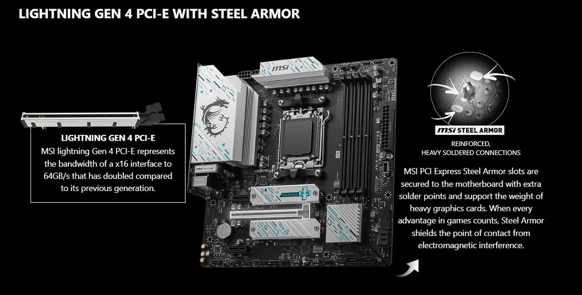 NEW MSI B650M GAMING PLUS WIFI AMD B650 Supports DDR5 7200+MHz (OC) 192GB AMD Ryzen ™ 7000 8000 Series Motherboard Socket AM5
